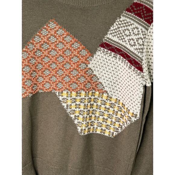 & Other Stories Patchwork Wool Knit Jumper Mixed Print Roundneck Sweater Small - Picture 5 of 8